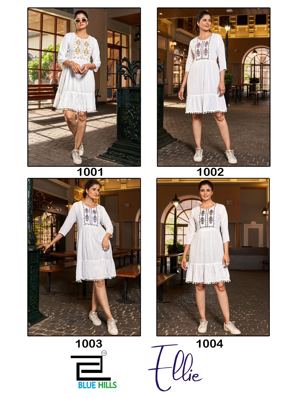 Ellie By Blue Hills Rayon Embroidery Party Wear Kurtis Wholesalers In Delhi